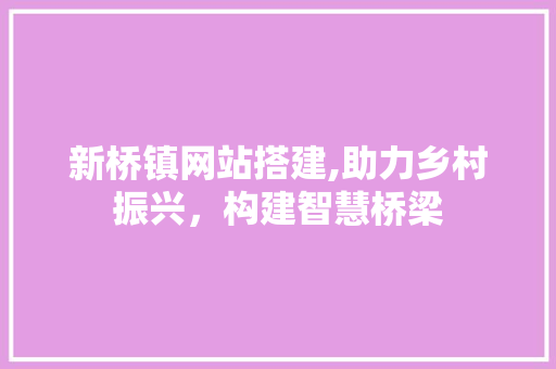 新桥镇网站搭建,助力乡村振兴，构建智慧桥梁 新桥镇网站搭建,助力乡村振兴，构建智慧桥梁 网站建设公司