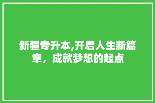 新疆专升本,开启人生新篇章，成就梦想的起点 新疆专升本,开启人生新篇章，成就梦想的起点 SEO关键词