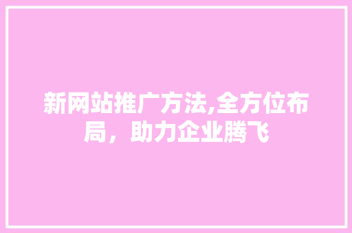 新网站推广方法,全方位布局，助力企业腾飞 新网站推广方法,全方位布局，助力企业腾飞 搜狗SEO