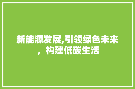新能源发展,引领绿色未来，构建低碳生活 新能源发展,引领绿色未来，构建低碳生活 SEO关键词