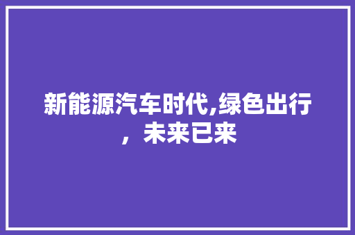 新能源汽车时代,绿色出行，未来已来 新能源汽车时代,绿色出行，未来已来 百度SEO