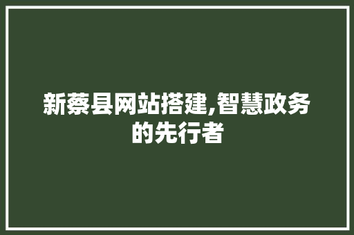 新蔡县网站搭建,智慧政务的先行者 新蔡县网站搭建,智慧政务的先行者 必应SEO