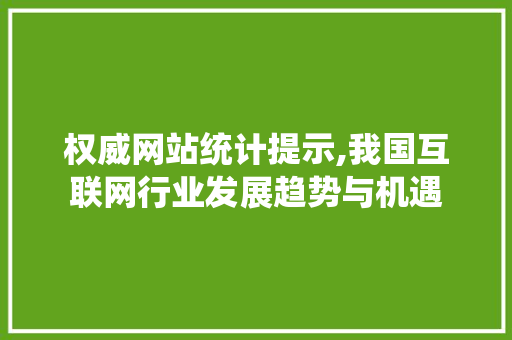 权威网站统计提示,我国互联网行业发展趋势与机遇 权威网站统计提示,我国互联网行业发展趋势与机遇 必应SEO