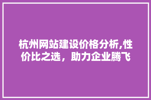 杭州网站建设价格分析,性价比之选，助力企业腾飞 杭州网站建设价格分析,性价比之选，助力企业腾飞 神马SEO
