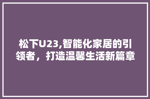 松下U23,智能化家居的引领者，打造温馨生活新篇章 松下U23,智能化家居的引领者，打造温馨生活新篇章 SEO关键词