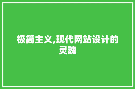 极简主义,现代网站设计的灵魂 极简主义,现代网站设计的灵魂 必应SEO
