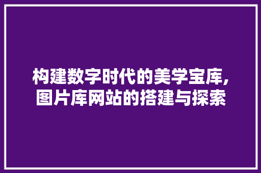 构建数字时代的美学宝库,图片库网站的搭建与探索 构建数字时代的美学宝库,图片库网站的搭建与探索 百度SEO
