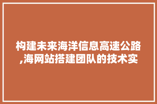 构建未来海洋信息高速公路,海网站搭建团队的技术实力与创新之路 构建未来海洋信息高速公路,海网站搭建团队的技术实力与创新之路 SEO关键词