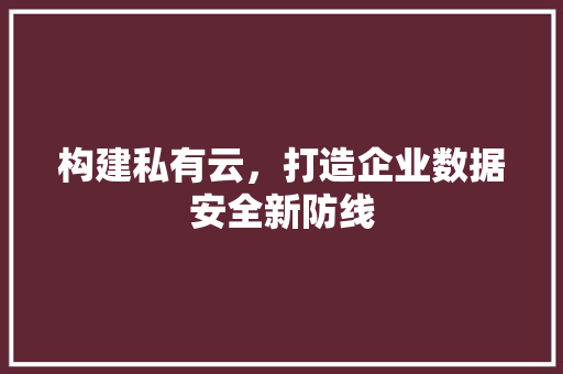 构建私有云，打造企业数据安全新防线 构建私有云，打造企业数据安全新防线 百度SEO