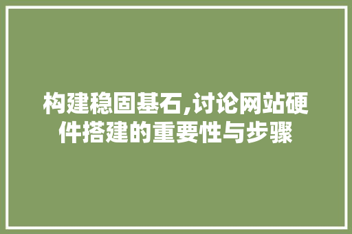 构建稳固基石,讨论网站硬件搭建的重要性与步骤 构建稳固基石,讨论网站硬件搭建的重要性与步骤 SEO关键词