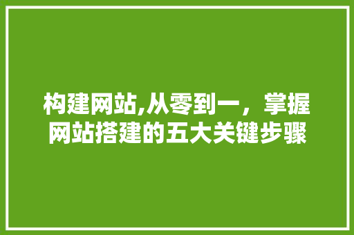 构建网站,从零到一，掌握网站搭建的五大关键步骤