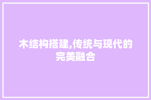 木结构搭建,传统与现代的完美融合 木结构搭建,传统与现代的完美融合 SEO关键词