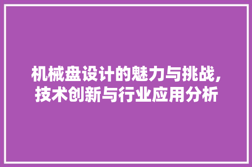 机械盘设计的魅力与挑战,技术创新与行业应用分析 机械盘设计的魅力与挑战,技术创新与行业应用分析 必应SEO