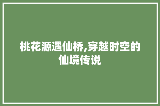 桃花源遇仙桥,穿越时空的仙境传说 桃花源遇仙桥,穿越时空的仙境传说 搜狗SEO