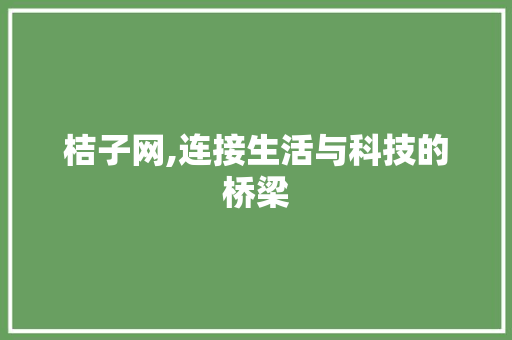桔子网,连接生活与科技的桥梁