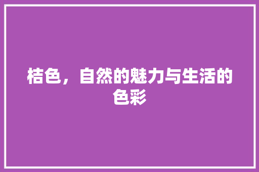 桔色，自然的魅力与生活的色彩 桔色，自然的魅力与生活的色彩 必应SEO