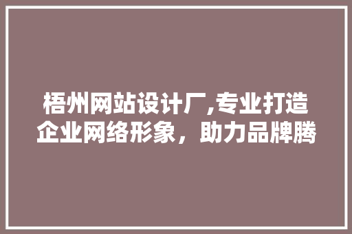 梧州网站设计厂,专业打造企业网络形象，助力品牌腾飞 梧州网站设计厂,专业打造企业网络形象，助力品牌腾飞 神马SEO