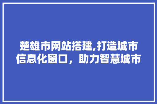 楚雄市网站搭建,打造城市信息化窗口，助力智慧城市建设