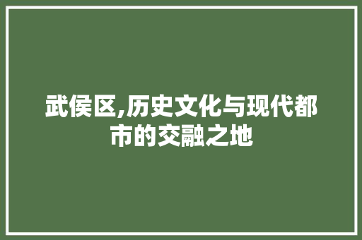 武侯区,历史文化与现代都市的交融之地 武侯区,历史文化与现代都市的交融之地 必应SEO