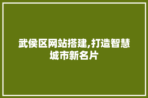武侯区网站搭建,打造智慧城市新名片 武侯区网站搭建,打造智慧城市新名片 SEO关键词