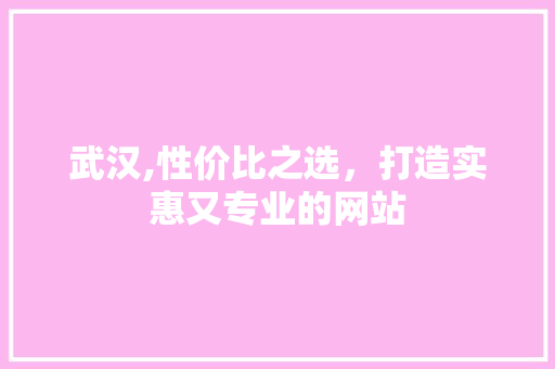 武汉,性价比之选，打造实惠又专业的网站 武汉,性价比之选，打造实惠又专业的网站 SEO关键词