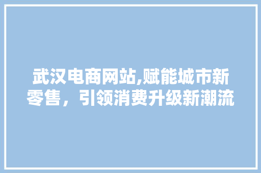 武汉电商网站,赋能城市新零售，引领消费升级新潮流 武汉电商网站,赋能城市新零售，引领消费升级新潮流 SEO关键词