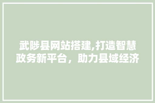 武陟县网站搭建,打造智慧政务新平台，助力县域经济发展 武陟县网站搭建,打造智慧政务新平台，助力县域经济发展 必应SEO