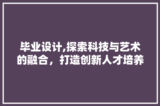 毕业设计,探索科技与艺术的融合，打造创新人才培养新模式 毕业设计,探索科技与艺术的融合，打造创新人才培养新模式 SEO关键词