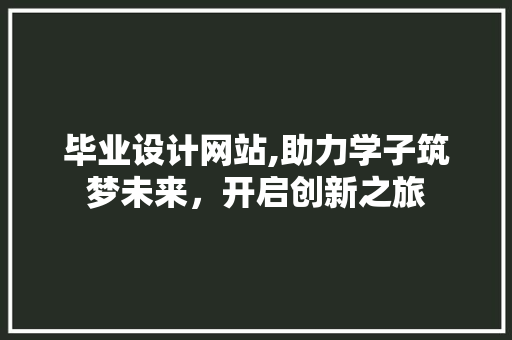 毕业设计网站,助力学子筑梦未来，开启创新之旅 毕业设计网站,助力学子筑梦未来，开启创新之旅 百度SEO