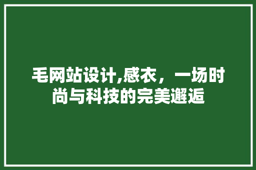 毛网站设计,感衣，一场时尚与科技的完美邂逅 毛网站设计,感衣，一场时尚与科技的完美邂逅 百度SEO