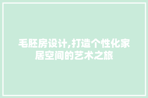 毛胚房设计,打造个性化家居空间的艺术之旅