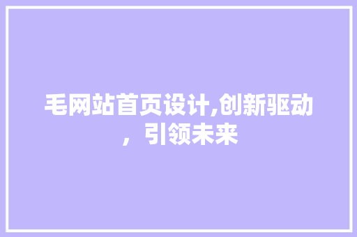 毛网站首页设计,创新驱动，引领未来