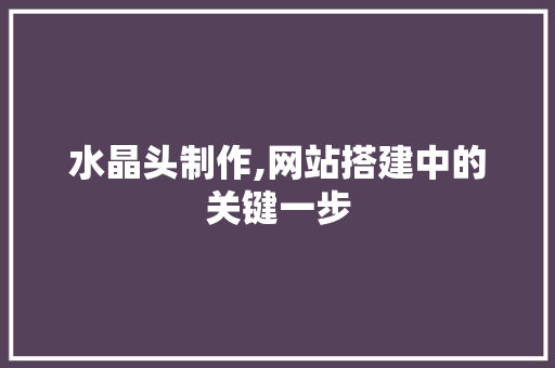 水晶头制作,网站搭建中的关键一步 水晶头制作,网站搭建中的关键一步 搜狗SEO