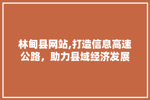 林甸县网站,打造信息高速公路，助力县域经济发展 林甸县网站,打造信息高速公路，助力县域经济发展 必应SEO