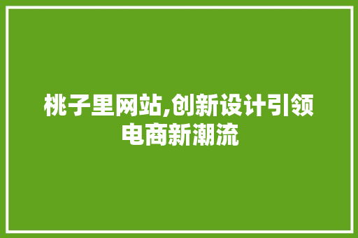 桃子里网站,创新设计引领电商新潮流 桃子里网站,创新设计引领电商新潮流 百度SEO