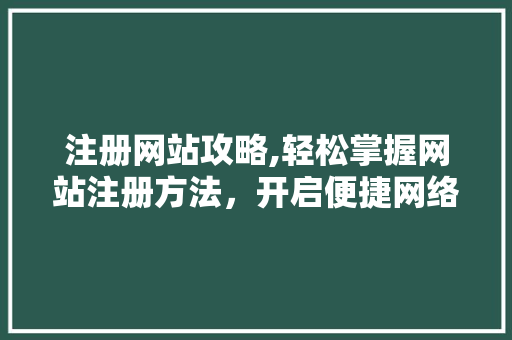 注册网站攻略,轻松掌握网站注册方法，开启便捷网络生活