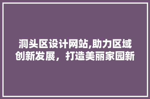 洞头区设计网站,助力区域创新发展，打造美丽家园新名片
