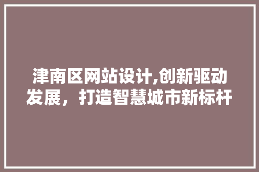 津南区网站设计,创新驱动发展，打造智慧城市新标杆