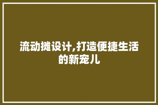 流动摊设计,打造便捷生活的新宠儿
