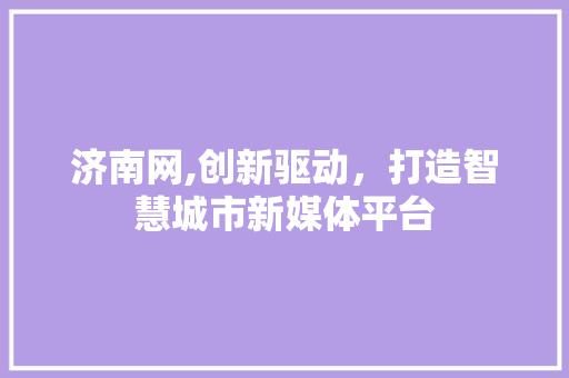 济南网,创新驱动，打造智慧城市新媒体平台