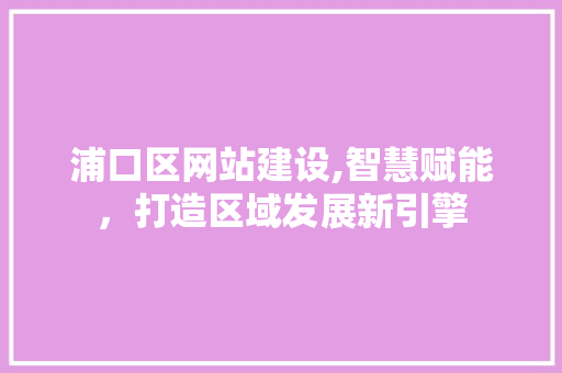 浦口区网站建设,智慧赋能，打造区域发展新引擎