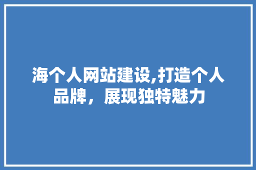 海个人网站建设,打造个人品牌，展现独特魅力