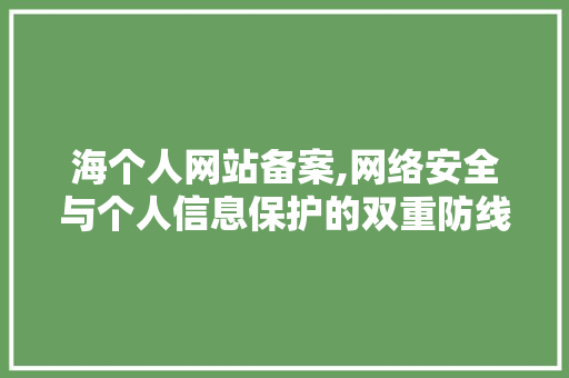 海个人网站备案,网络安全与个人信息保护的双重防线