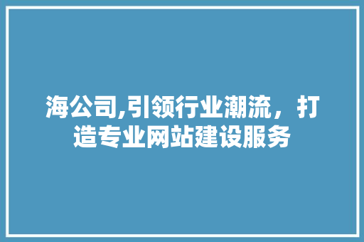 海公司,引领行业潮流，打造专业网站建设服务