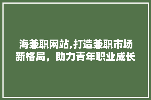 海兼职网站,打造兼职市场新格局，助力青年职业成长