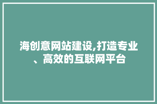 海创意网站建设,打造专业、高效的互联网平台