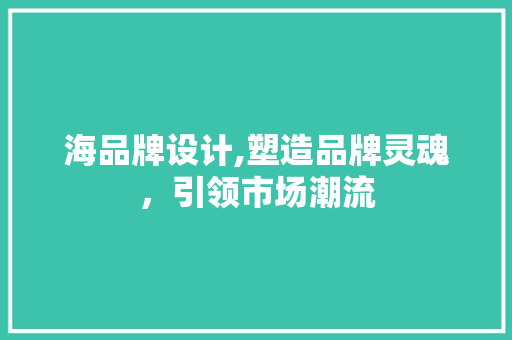 海品牌设计,塑造品牌灵魂，引领市场潮流