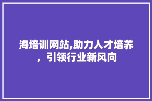 海培训网站,助力人才培养，引领行业新风向
