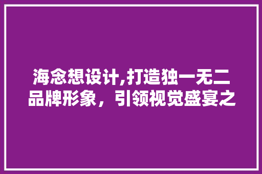 海念想设计,打造独一无二品牌形象，引领视觉盛宴之旅