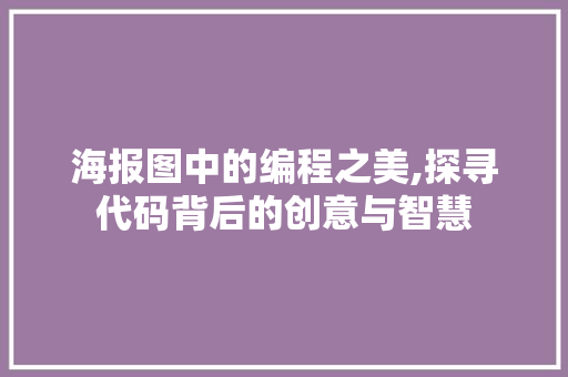 海报图中的编程之美,探寻代码背后的创意与智慧